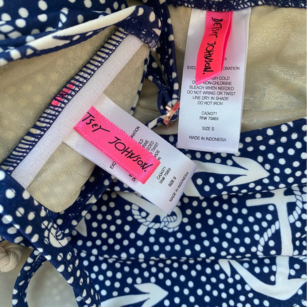 Betsey Johnson vintage nautical bikini high waisted xs - Picture 9 of 10